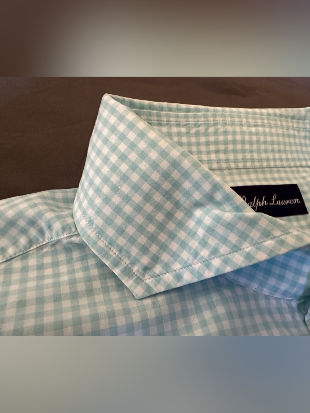 Ralph Lauren Purple Label Gingham Mint Green White Men’s Dress Shirt Size XXL - Picture 5 of 9